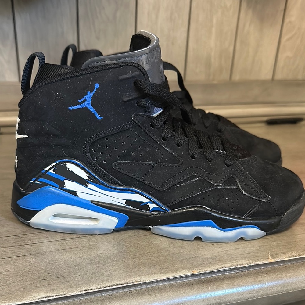 Kids Black and Blue Jordan Shoes